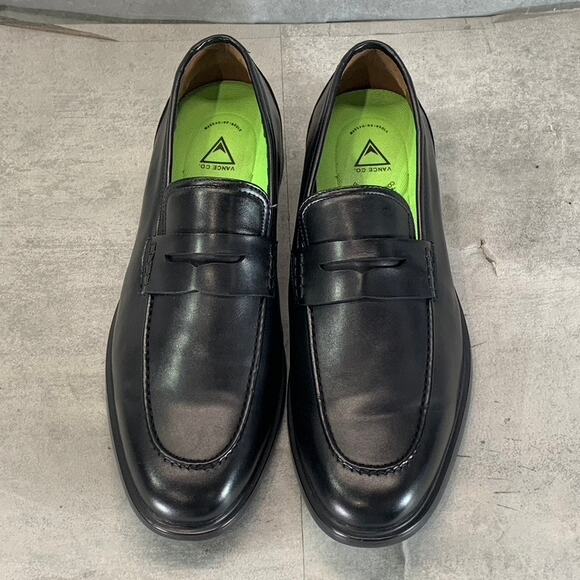 VANCE CO. Men\'s Wide Width Black Faux Leather Keith Slip-On Penny Loafers SZ 12W main image 9